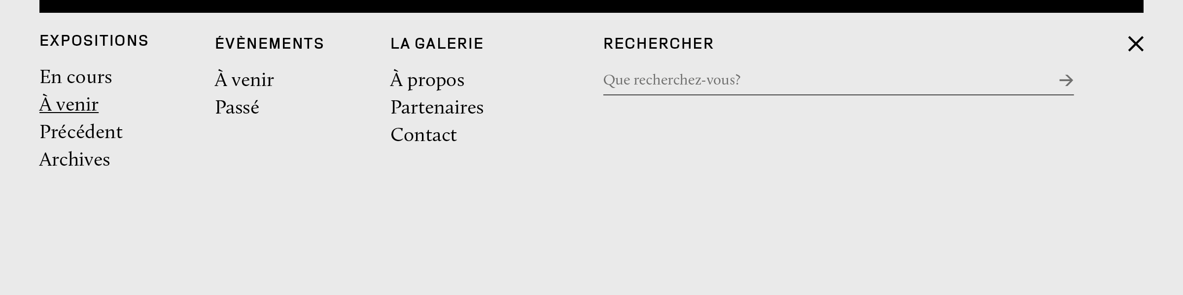 Menu — desktop